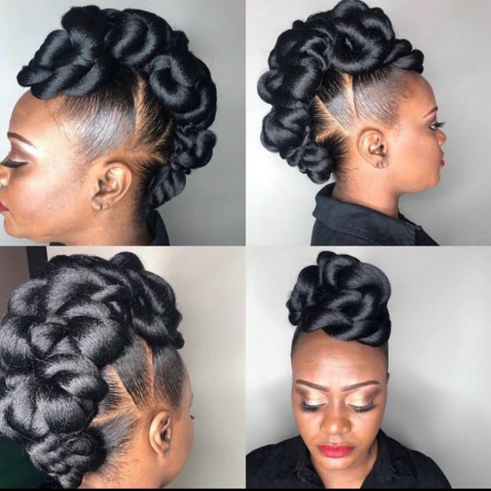 Signature Twisted Bun Updo at SophistaCurlz Hair Restoration Clinic in Columbia, SC
