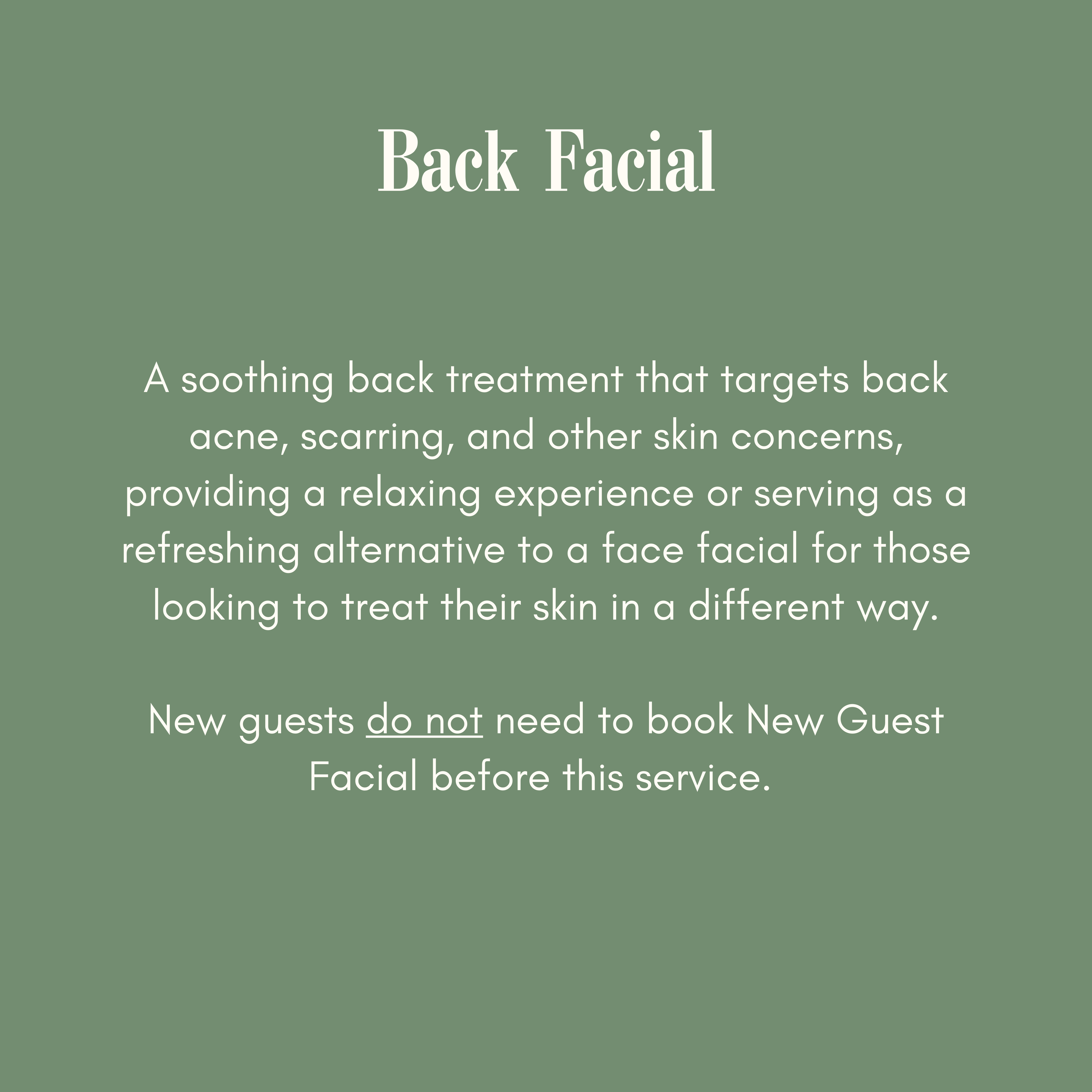 Back Facial
