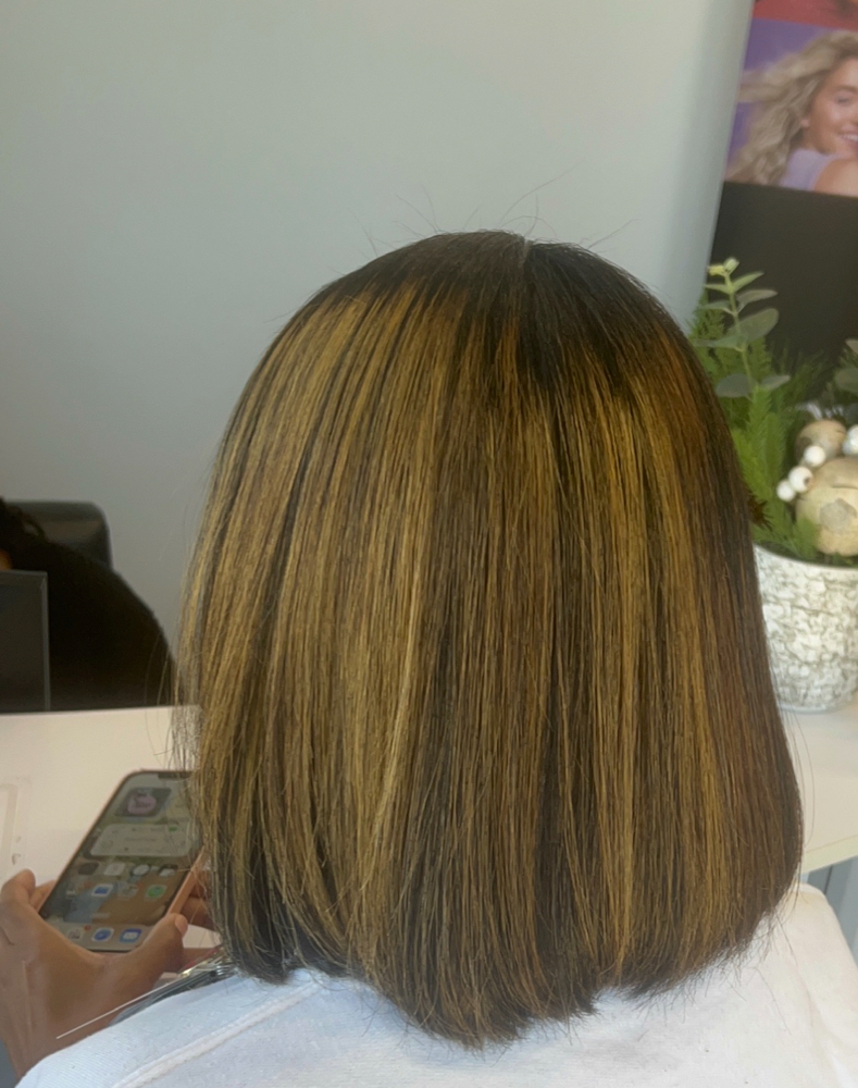Balayage hair coloring