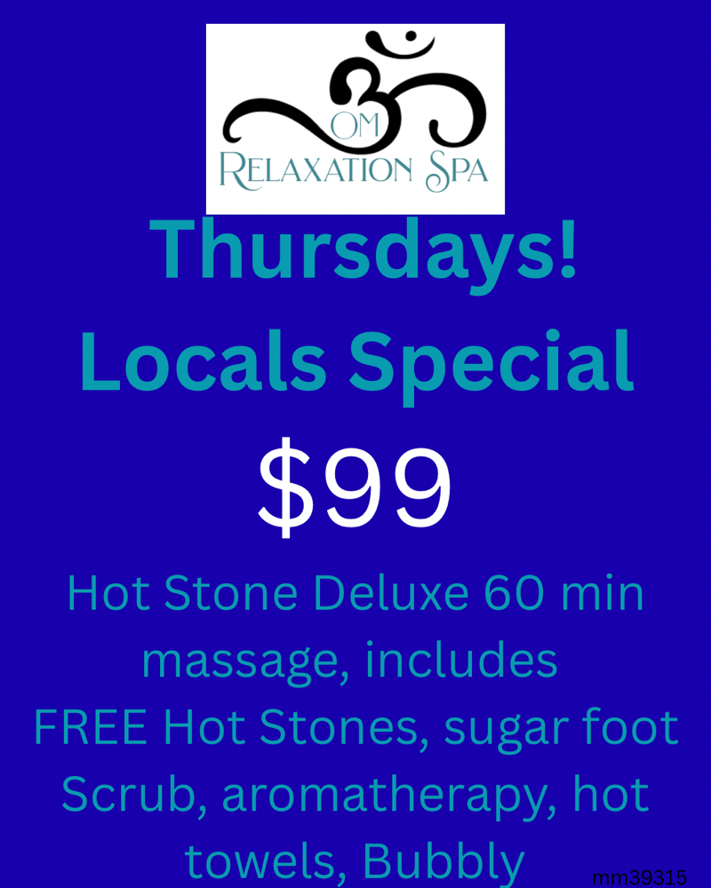 Thursday special at Om Relaxation Spa booking and gift cards (located under about) in Destin, FL