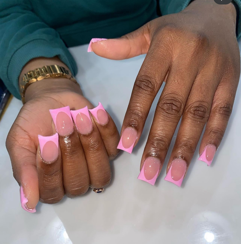 Short-MS Acry. French Tip Fullset
