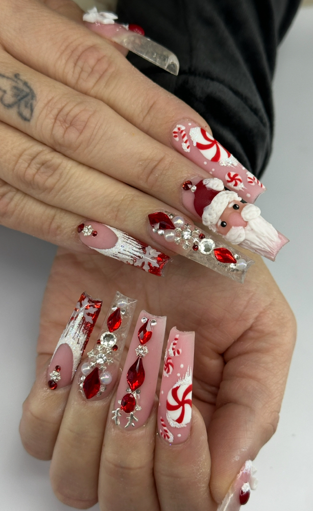 Extravagant Christmas Designs at Nails & Brows By Marysha LLC in Bristol, CT