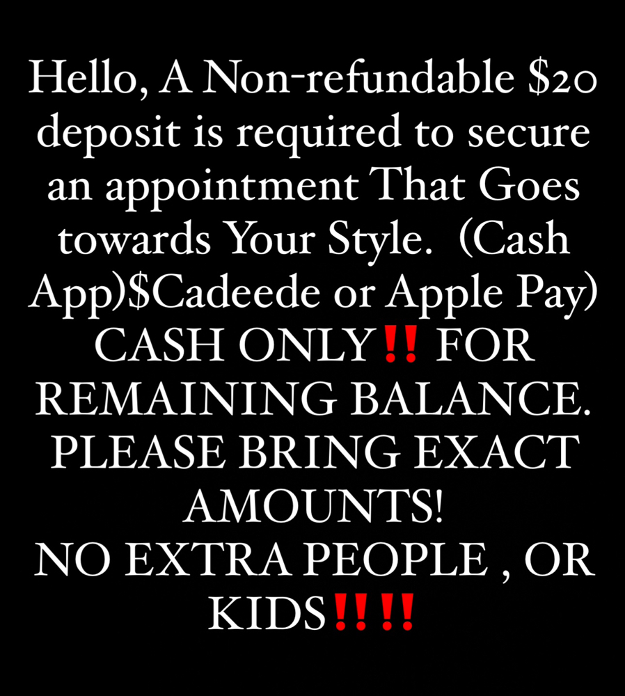 Please Send $20 Deposit After Booki