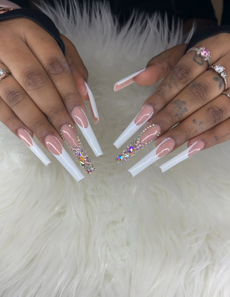 XL-French Tip Full Set at Lisa’s Nail House in Tampa, FL