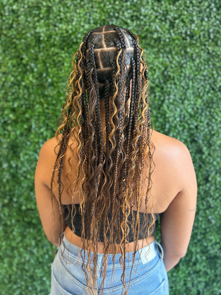 Large Bohemian Knotless Braids