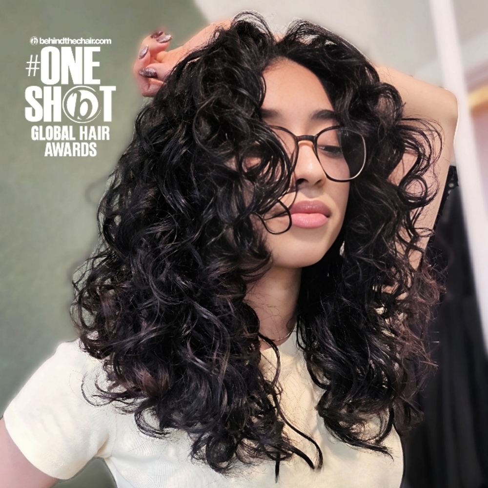 Specialty Custum Curly Cut at The Perfect Canvas Hair Salon in katy, TX