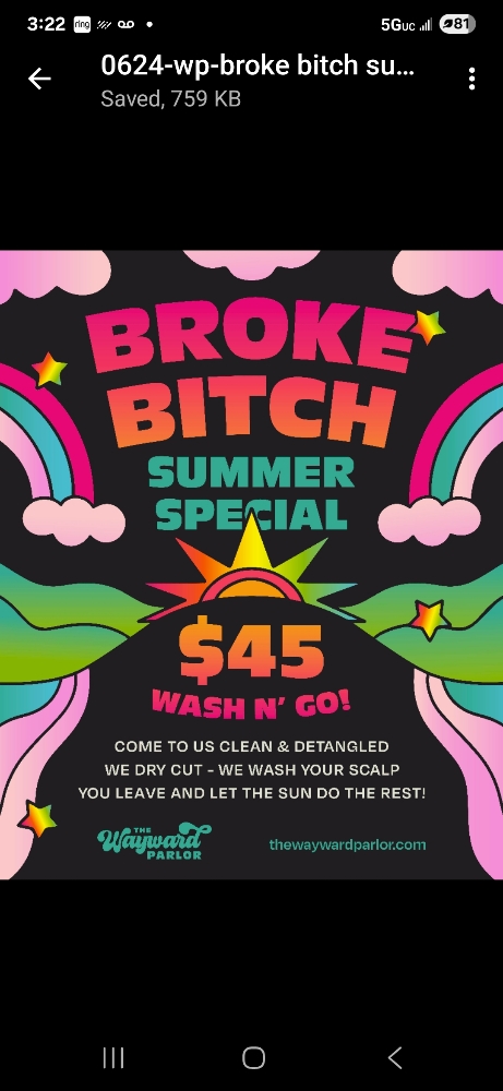 BROKE BITCH SUMMER SPECIAL CUT ONLY