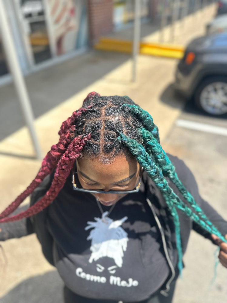 Knotless Braids Over Locs
