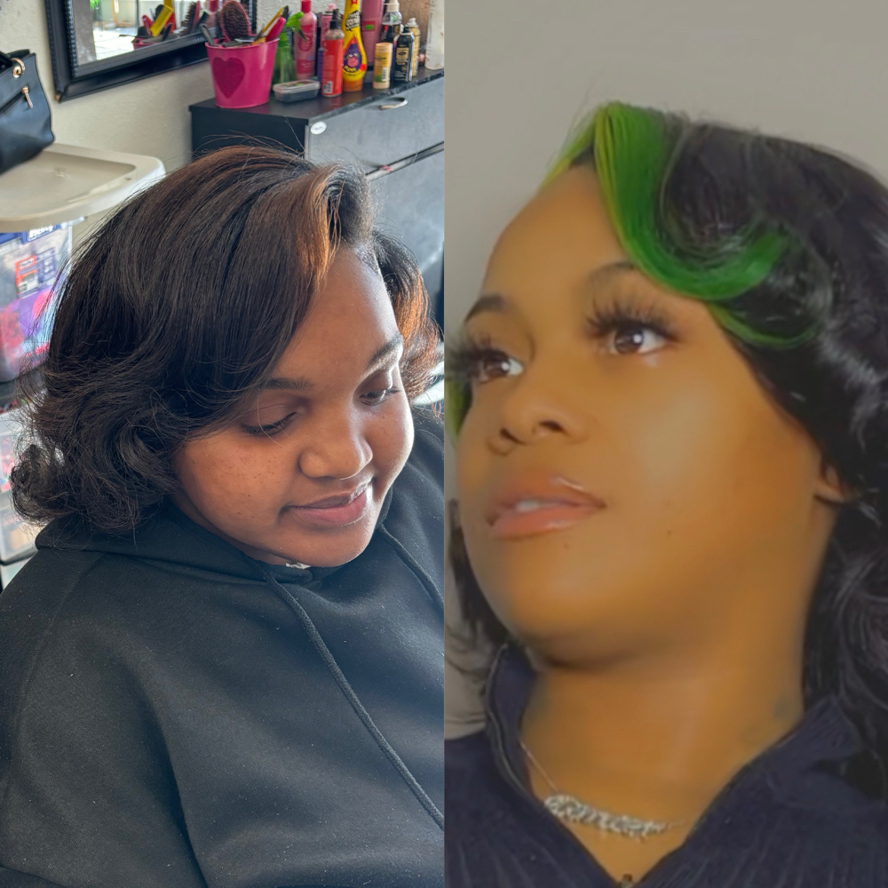 Silk Press W/ Curls