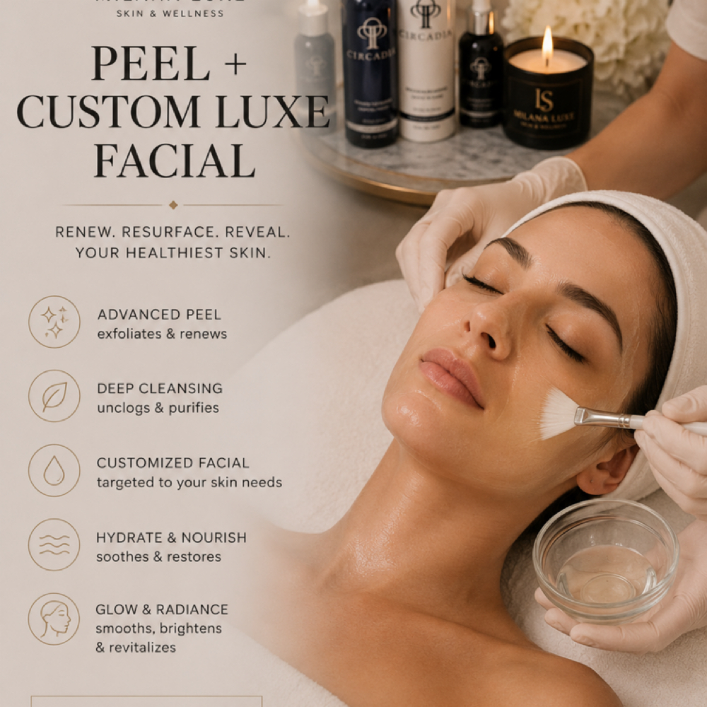 Peel + Custome Luxe Facial at Milana Luxe Skin & Wellness in East Brunswick, NJ