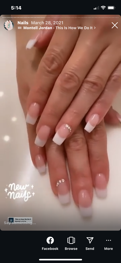 Pink And White Acrylic Fill