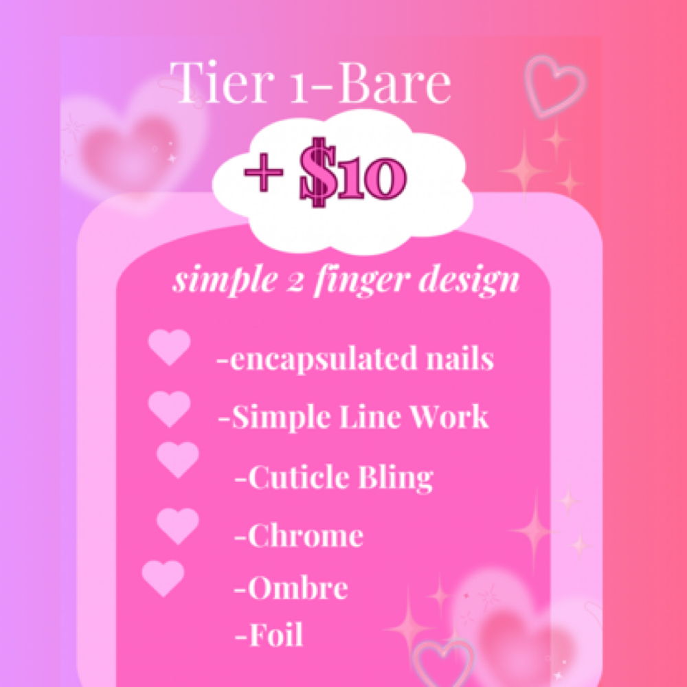 Tier 1- Bare Full Set at Nailicious in Fayetteville, NC