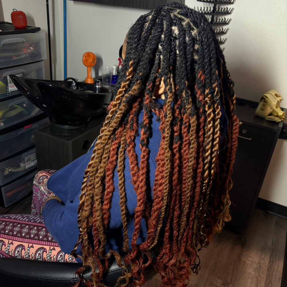 Braids/Twists Over Locs at The Braid Studio in Arlington Tx, TX