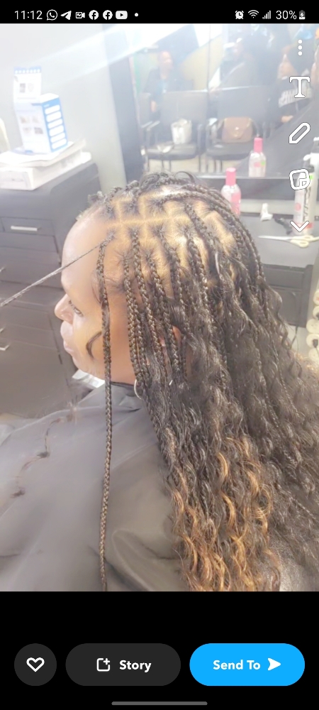 Bohemian Knotless Braids Med