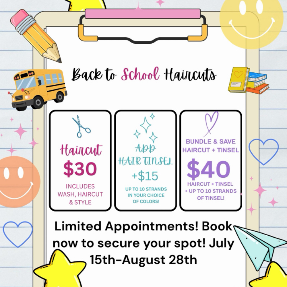 Back-to-School Haircuts (Bundle) at Beautyybycyn in Oakdale, CA
