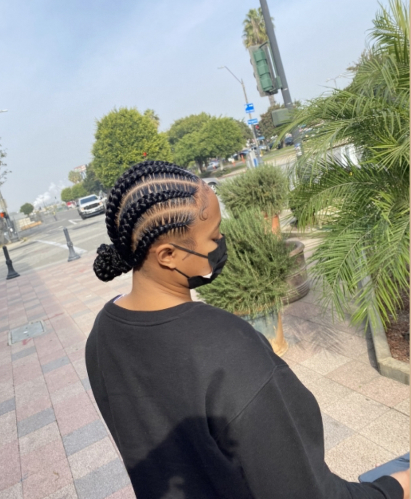 6 Braids Into Bun