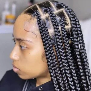 Large Box Braids at Hollywood Soul Salon Ouchlesshairbraiding in San Diego, CA