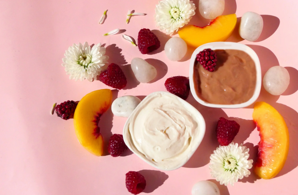 Raspberry white peach facial