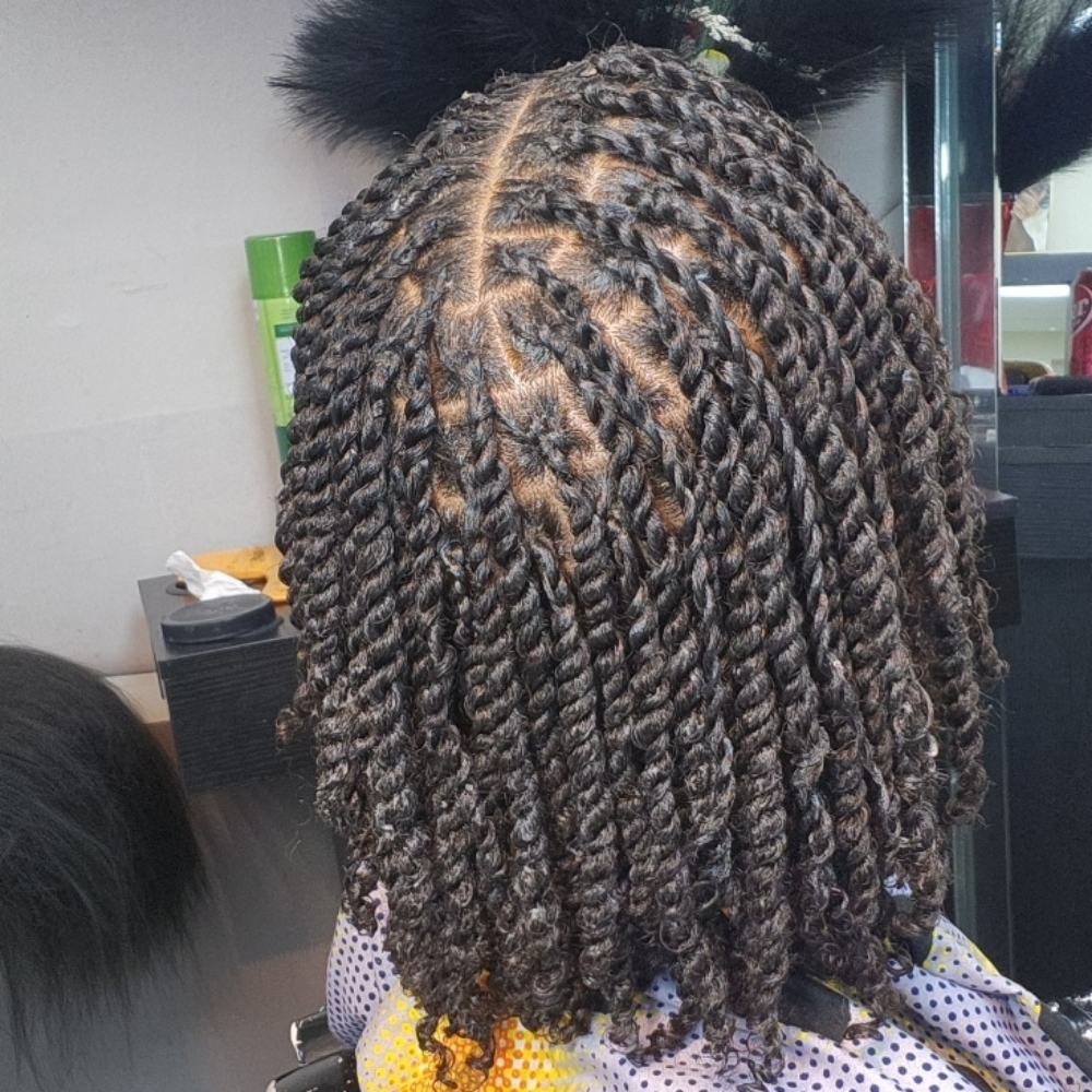 Natural Hair Twist at MaryamuAfricanbraids in Newark, NJ