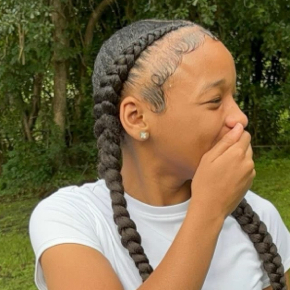 Two Feed In Braids at BLESSED BEAUTY BY KENYA in Mobile, AL