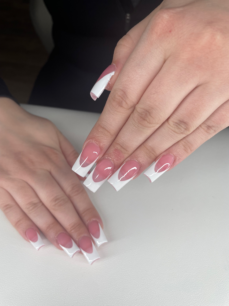 French Tips On All Fingers at NailssbyJordynllc in Amherst, OH