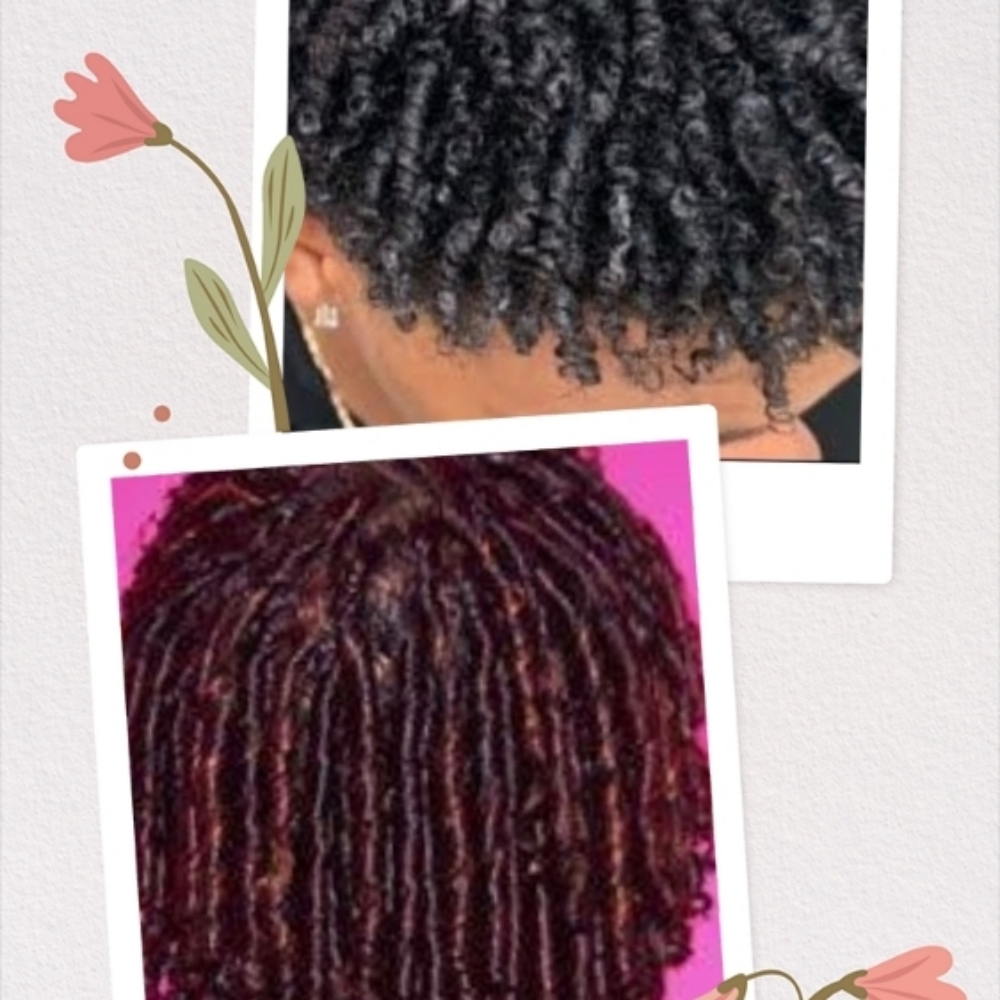 Finger Coils On Short Hair at Empire Stylez Beauty & Barber Shop in Cookeville, TN
