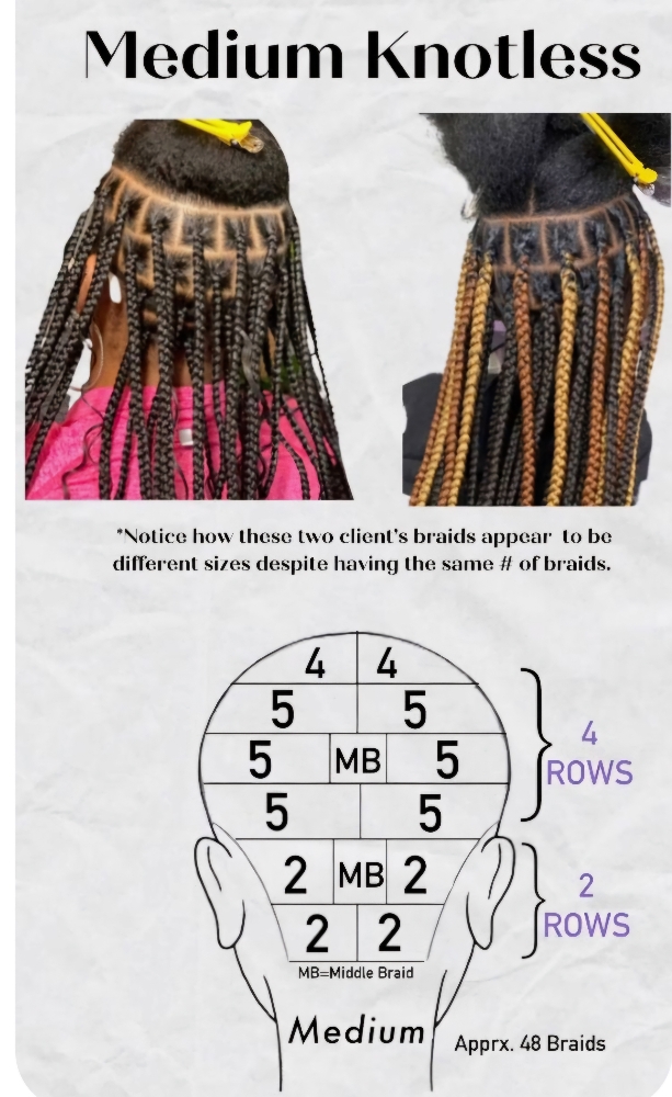 Medium Knotless Box Braids