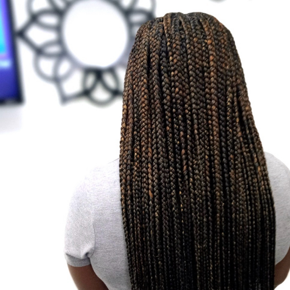 Box Braids Smedium Midback at Sleek Touch By Ty Hair Braiding in Atlanta, GA