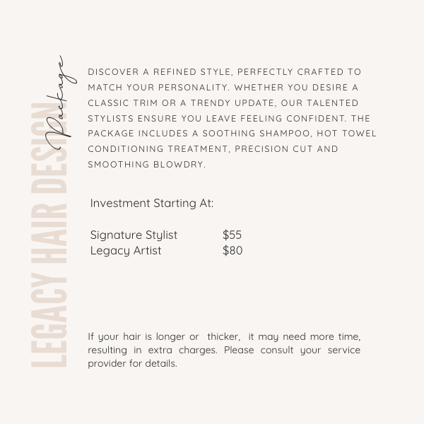 Legacy Hair Design Package at Luxe & Legacy Salon in Spring, TX