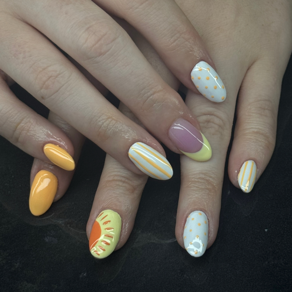 Medium Acrylic Fill at Juss Nailss in Henderson, NV