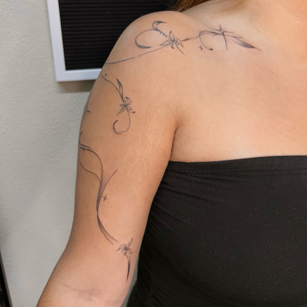Vine Wrap Fneline Tattoo at The Beauty Loft in Sunnyside, WA