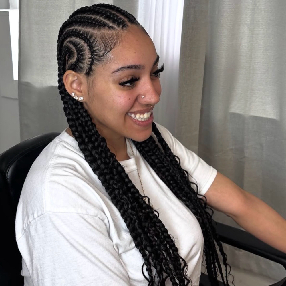 Eight-Ten Feed In Braids