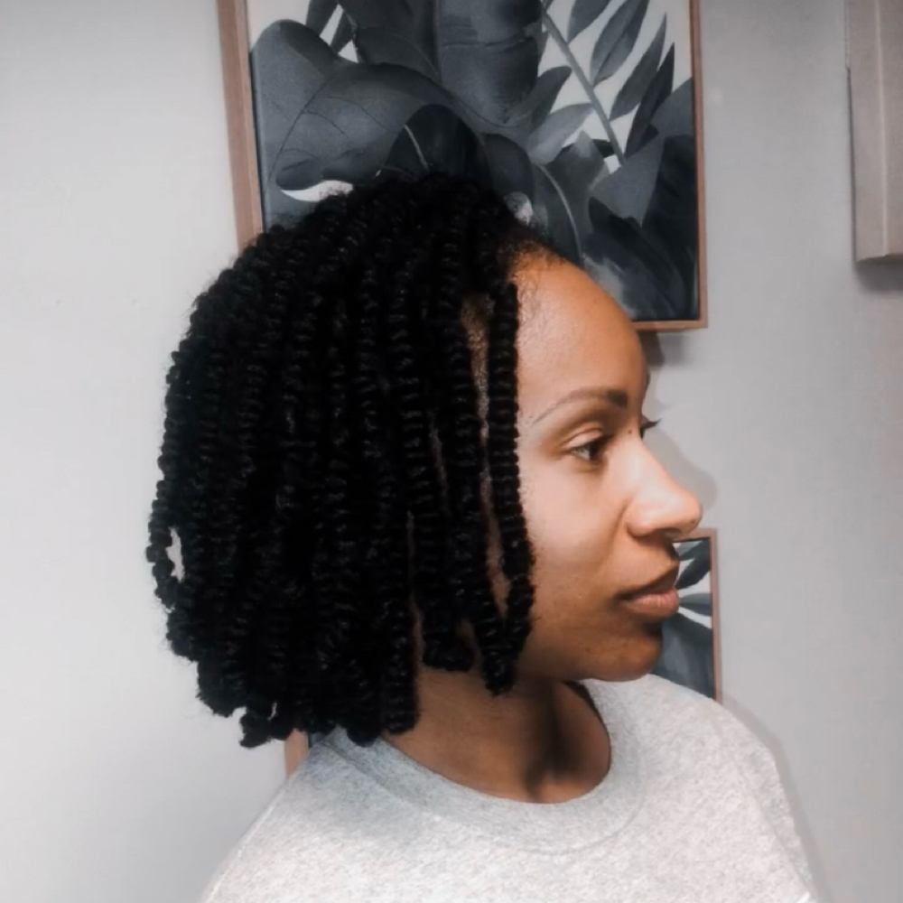 2 Strand Twist  Extensions - Bob, M at The Oasis Natural Hair Salon in Gibsonville, NC