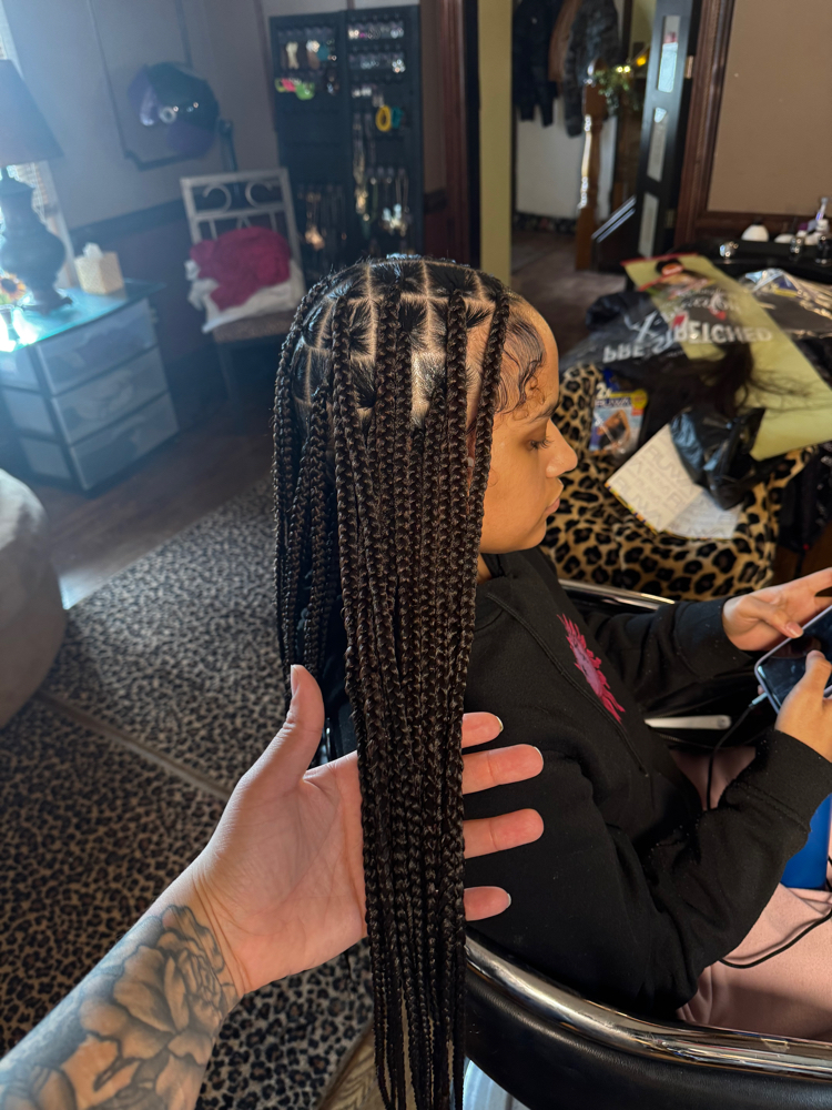Medium Knotless Braids at Styles By Mac in Harrisburg, PA