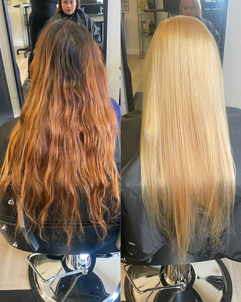 Full/Long Head Bleach/Tone