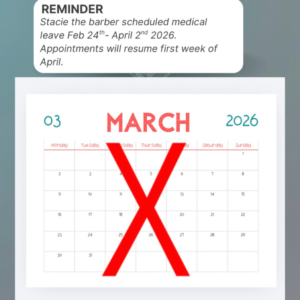 No Appointments In March at Stacie The Barber (Hidden Valley Lake) in Hidden Valley Lake, CA