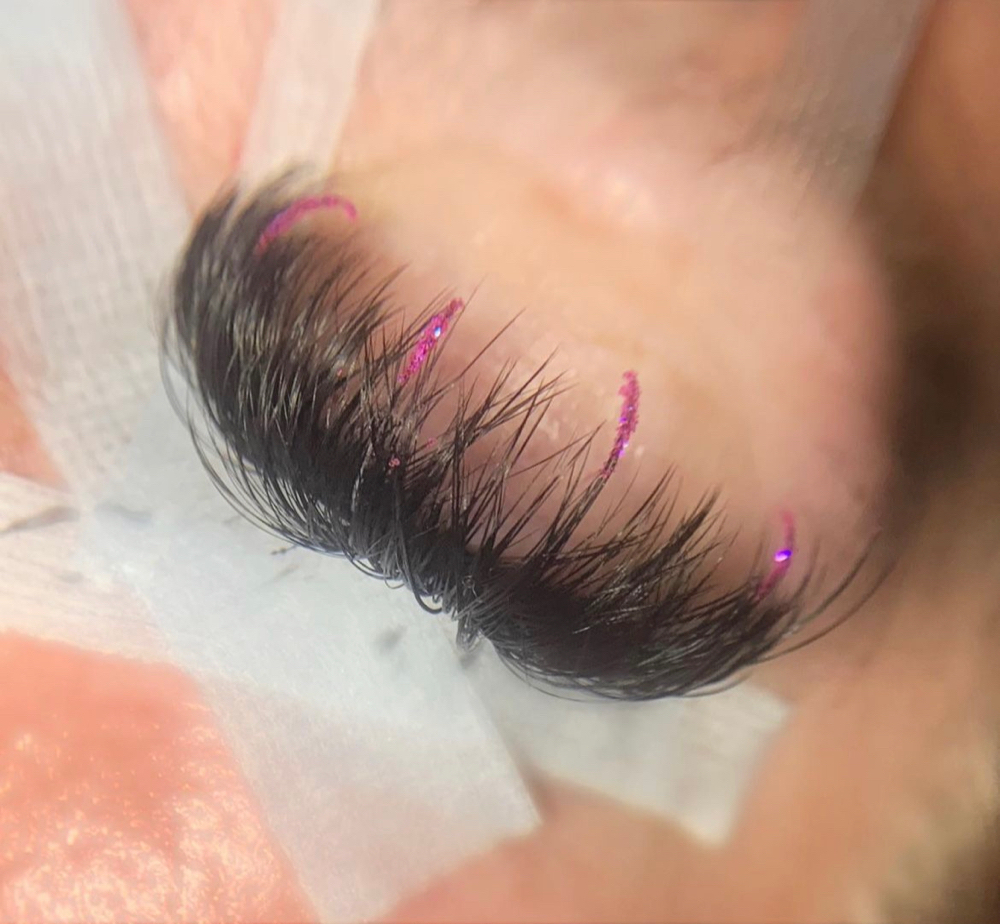 Glitter at Raw Lash Extensions in Ambridge, PA