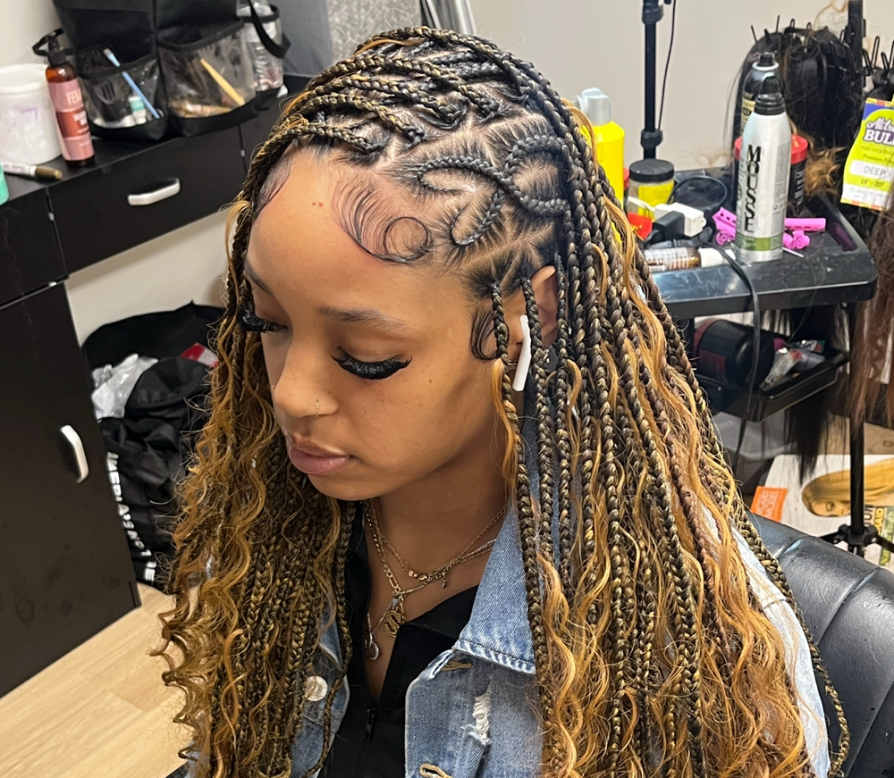 Flip Over Feed In Braids