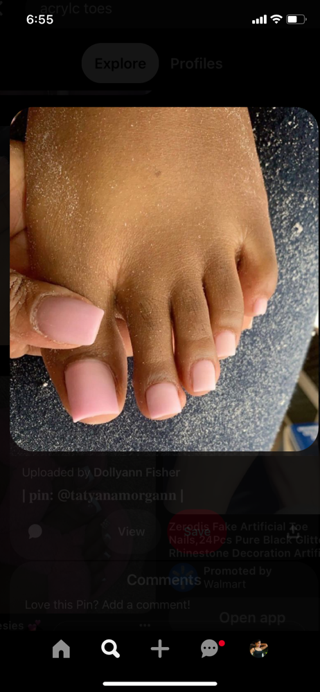 acrylic full set on toes