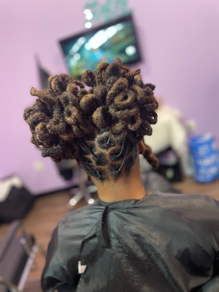 Retwist w/style (Petals or Petals B at Thahairtherapist in Houston, TX