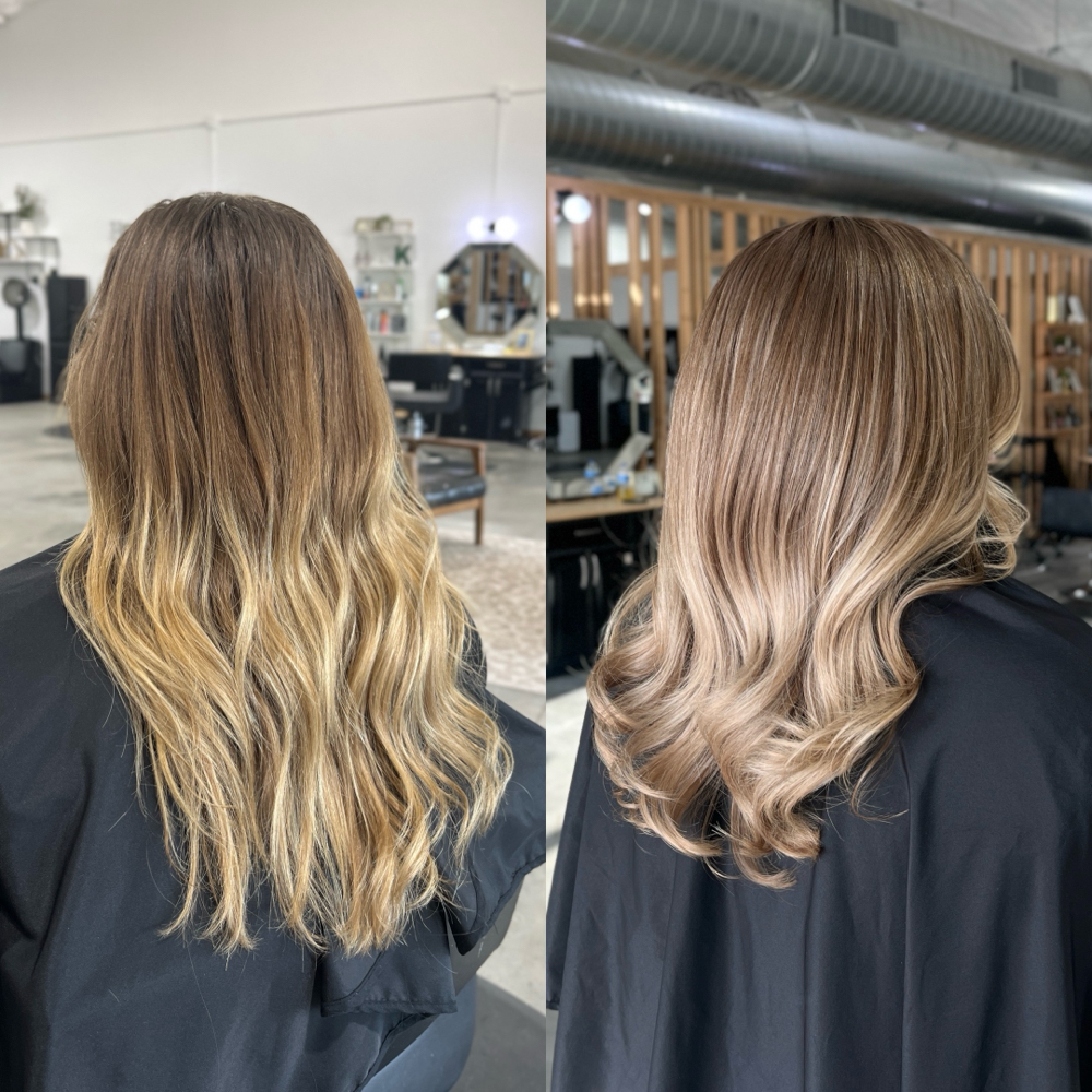 Full lived in color / balayage at Hair By Caelyn in Greenville, TX