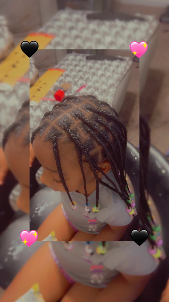 Kids Knotless Braids w/ Weave