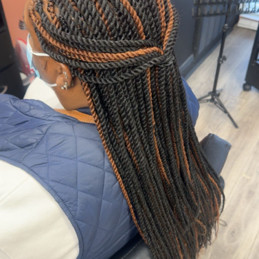 Small Kinky Twist at Crowned By Braids in Tonawanda, NY