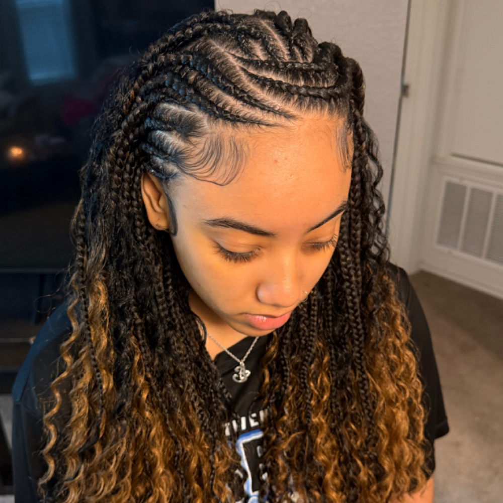 Meduim Fulani/Tribal braids at Touched By Titi in Round Rock, TX
