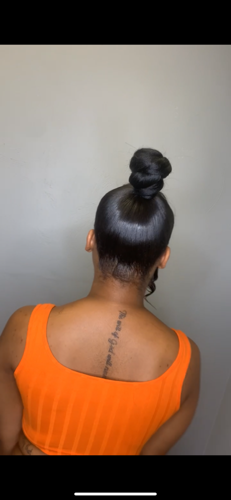 High/Low Top Knot Bun