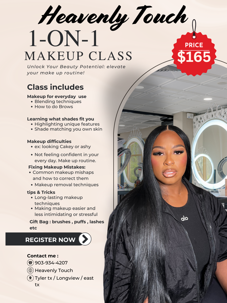 1-0n-1 Learn To Do Your Makeup at Heavenly Touch in Tyler, TX