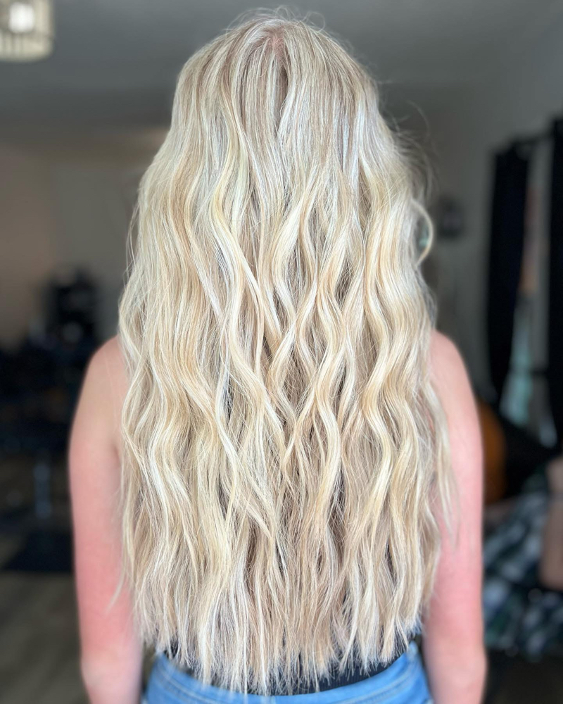 Full Blonding Long thick Hair