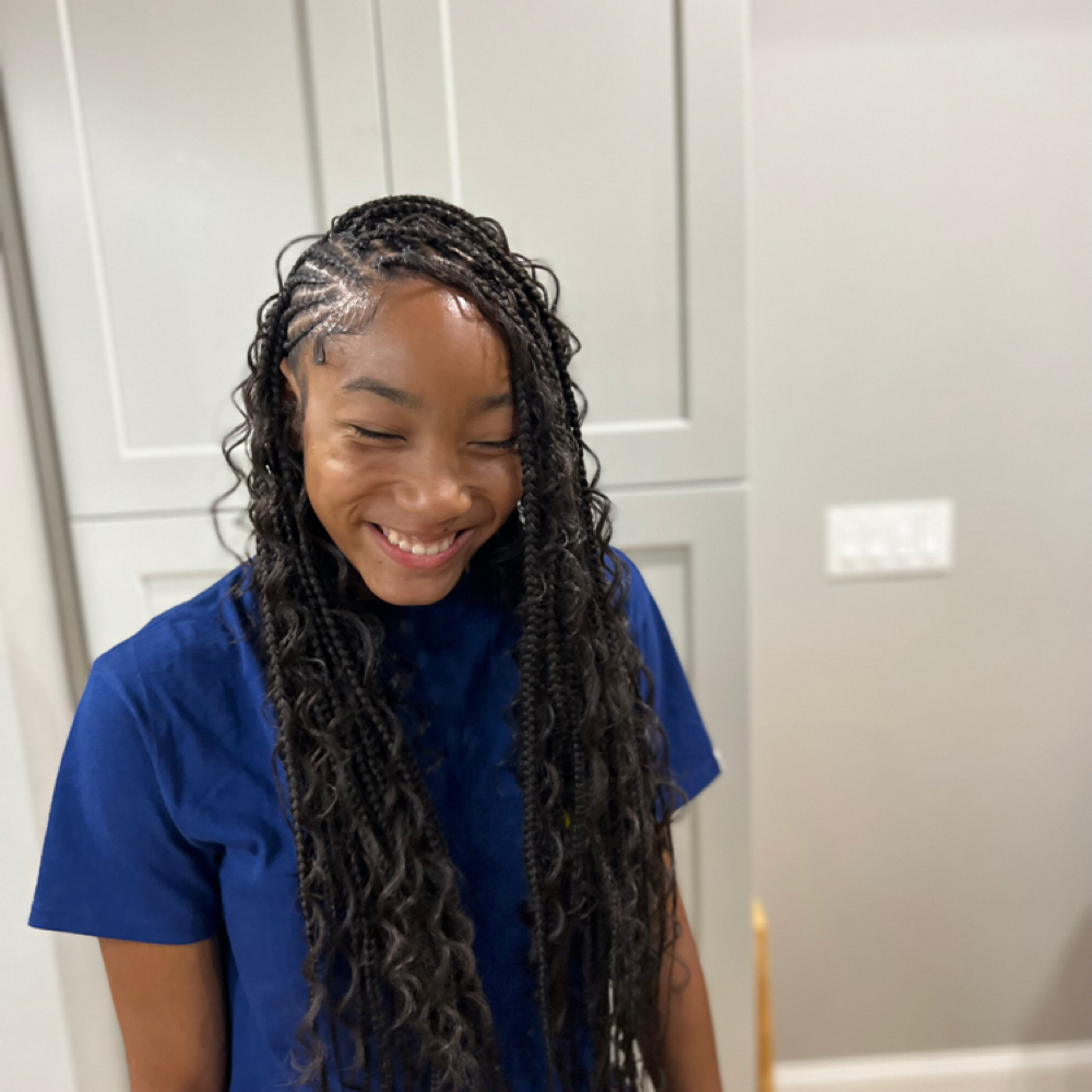 Medium Flip Over Knotless W/curls