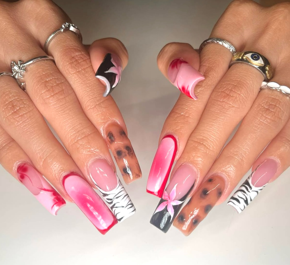 Long Acrylic set at NailsxByMeli in Patchogue, NY