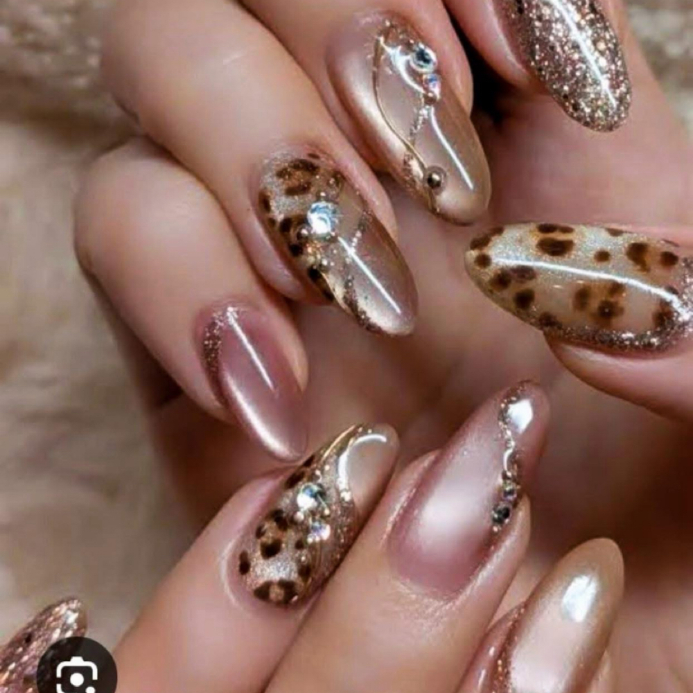 Golden Oil Gel Manicure at Lily Nails Studio in Columbus, OH